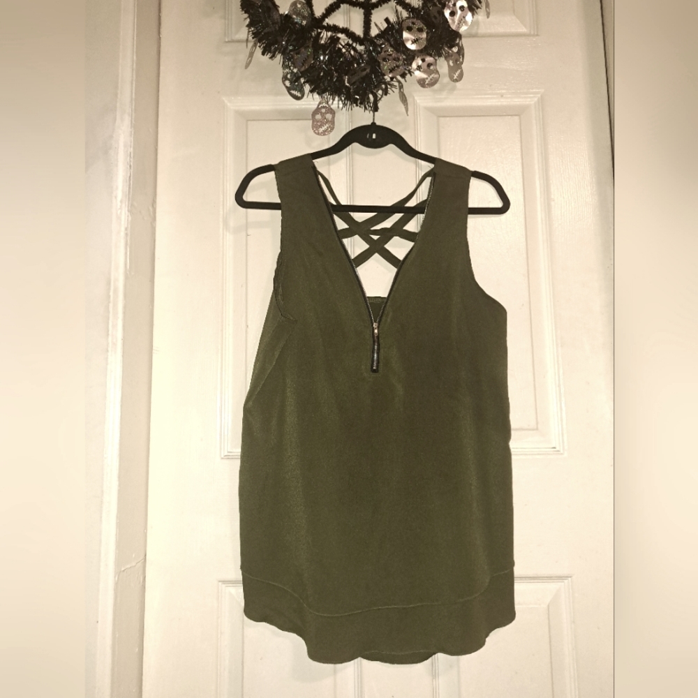 Olive green summer blouse